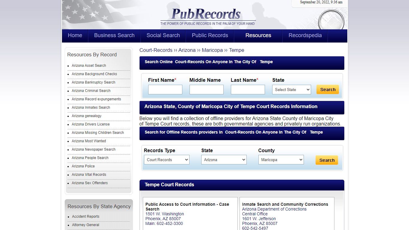 Tempe, Maricopa County, Arizona Court Records